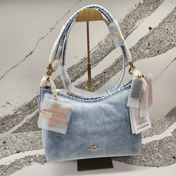 Coach Handbags - Coach Laurel Shoulder Bag in Loved Denim With Charms NWT